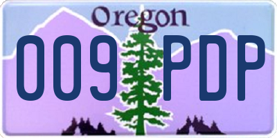 OR license plate 009PDP