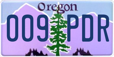 OR license plate 009PDR