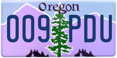 OR license plate 009PDU