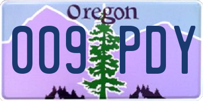 OR license plate 009PDY