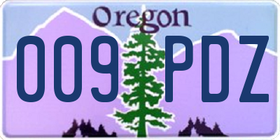 OR license plate 009PDZ