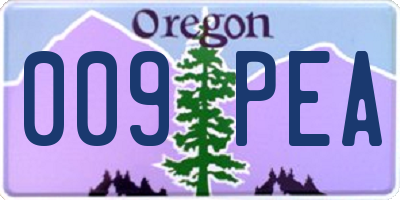OR license plate 009PEA