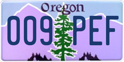 OR license plate 009PEF