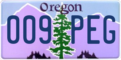 OR license plate 009PEG