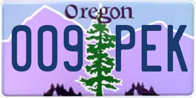 OR license plate 009PEK