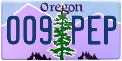 OR license plate 009PEP