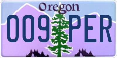OR license plate 009PER