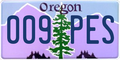 OR license plate 009PES