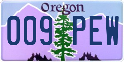 OR license plate 009PEW