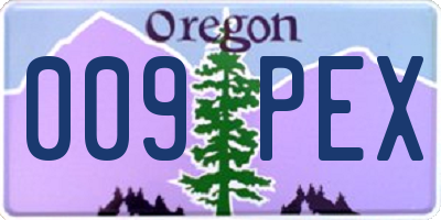 OR license plate 009PEX