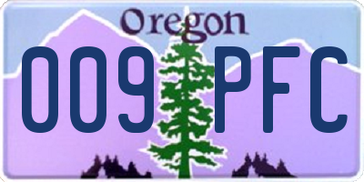 OR license plate 009PFC