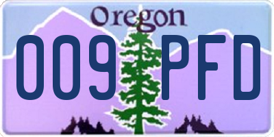 OR license plate 009PFD
