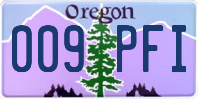 OR license plate 009PFI