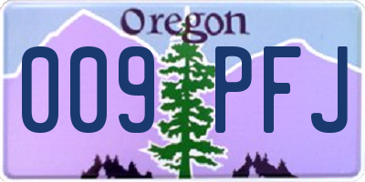 OR license plate 009PFJ