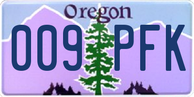 OR license plate 009PFK