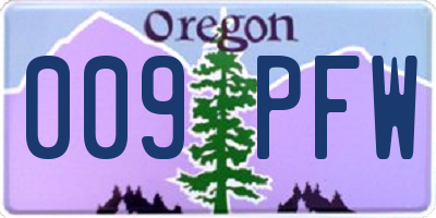 OR license plate 009PFW