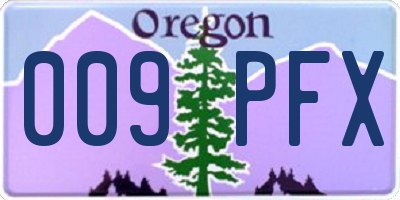 OR license plate 009PFX