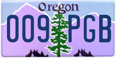 OR license plate 009PGB