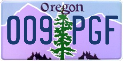 OR license plate 009PGF