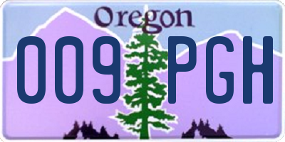 OR license plate 009PGH