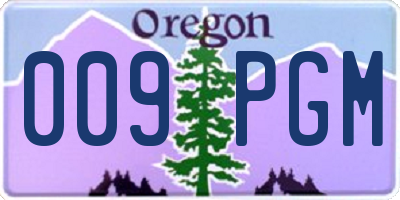 OR license plate 009PGM