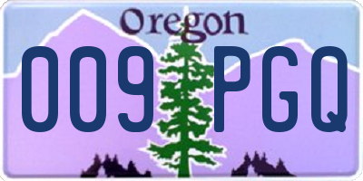 OR license plate 009PGQ