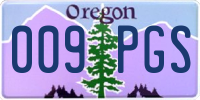 OR license plate 009PGS
