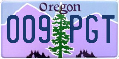 OR license plate 009PGT