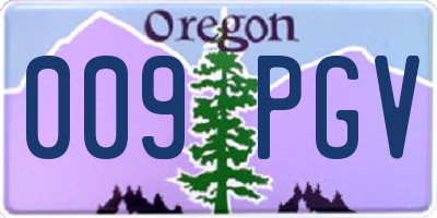 OR license plate 009PGV