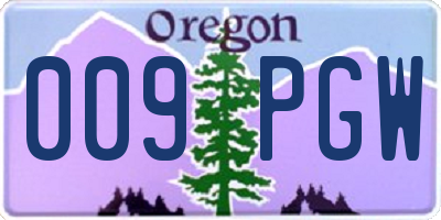OR license plate 009PGW