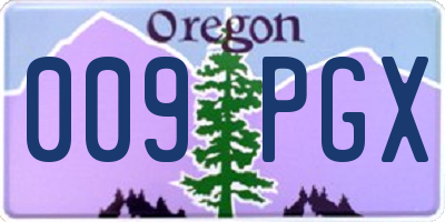 OR license plate 009PGX