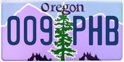 OR license plate 009PHB