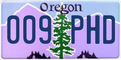 OR license plate 009PHD