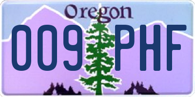 OR license plate 009PHF