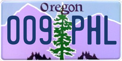 OR license plate 009PHL