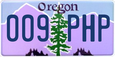 OR license plate 009PHP