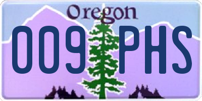 OR license plate 009PHS