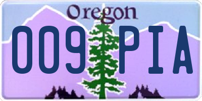 OR license plate 009PIA