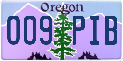 OR license plate 009PIB