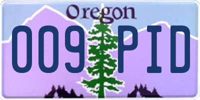 OR license plate 009PID