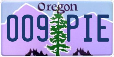 OR license plate 009PIE