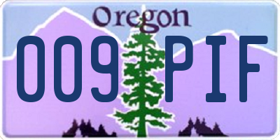 OR license plate 009PIF