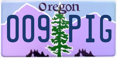 OR license plate 009PIG