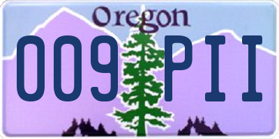 OR license plate 009PII