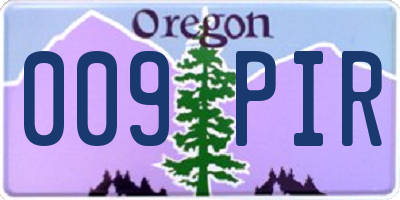 OR license plate 009PIR