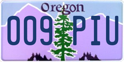 OR license plate 009PIU