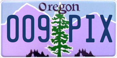 OR license plate 009PIX