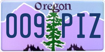 OR license plate 009PIZ