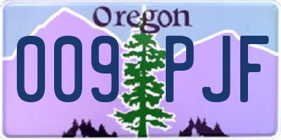 OR license plate 009PJF