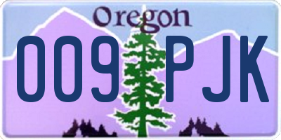 OR license plate 009PJK